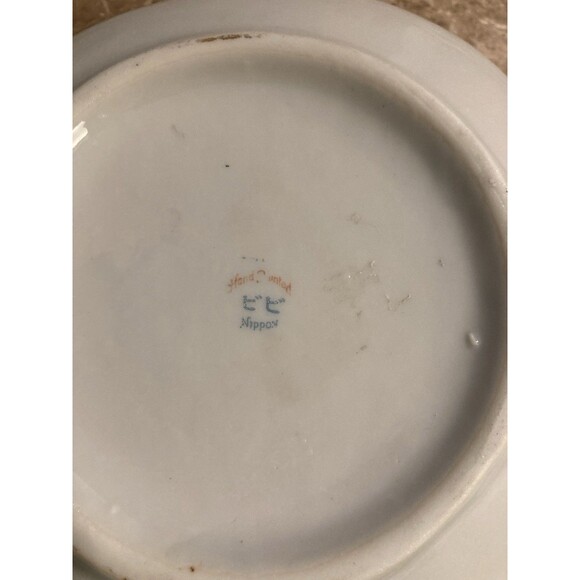Antique Japanese Nippon Porcelain Square Bowl Floral Decoration 2 Handles 5.5” - Picture 6 of 10